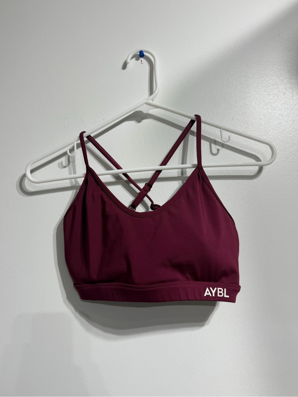 AYBL Burgundy Cross-Back Sports Bra - Size Small